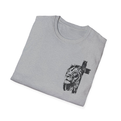 Lion & Cross Men's Faith Tee Front& Back