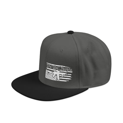 Embroidered Distressed Flag Snapback Hat