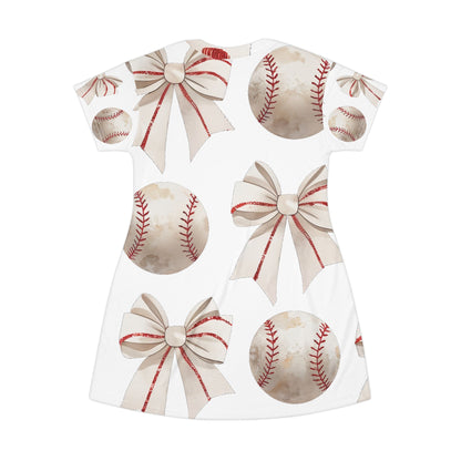 Baseball Bow T-Shirt Dress