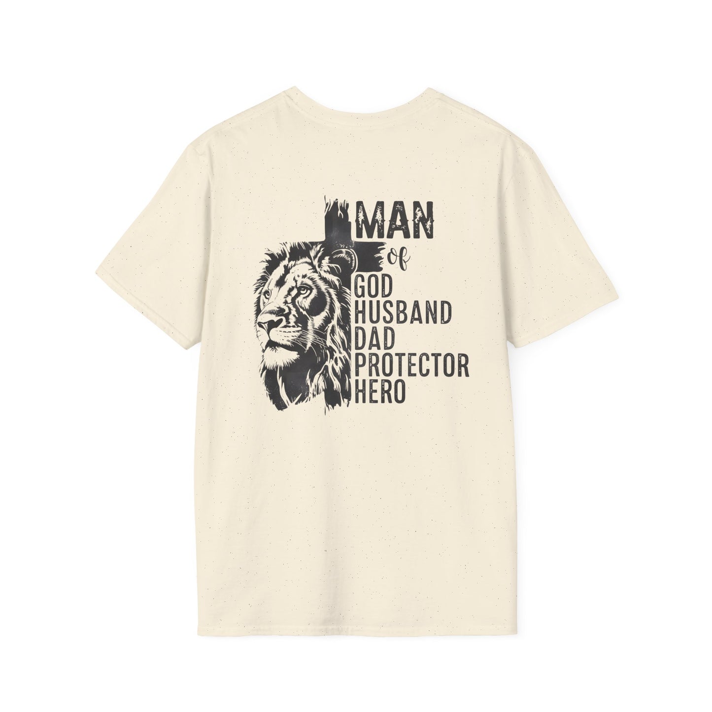 Lion & Cross Men's Faith Tee Front& Back