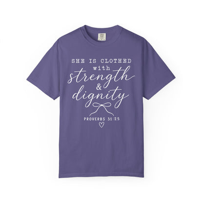 Clothed with Strength and Dignity - White Writing