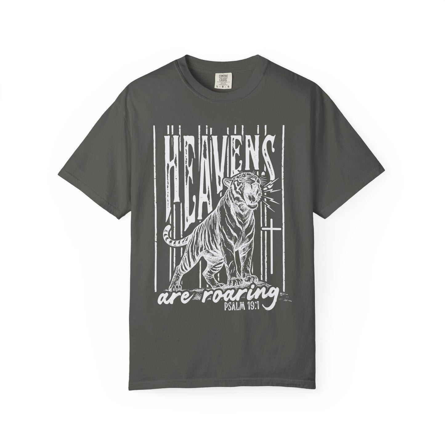 Heaven's Are Roaring Tiger Tee- Purple Writing