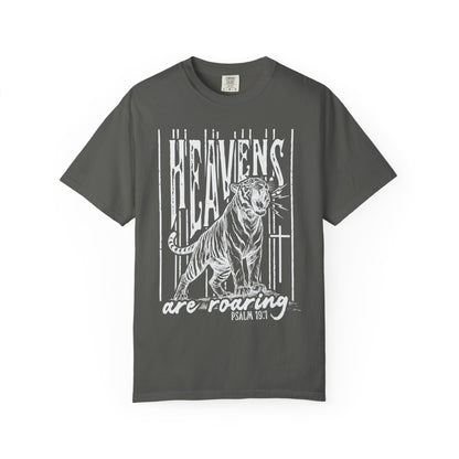 Heaven's Are Roaring Tiger Tee- Purple Writing