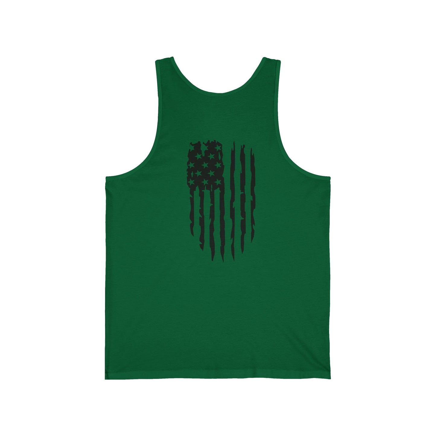 American Flag Skull Tank Top — Distressed Patriotic USA Sleeveless Tee