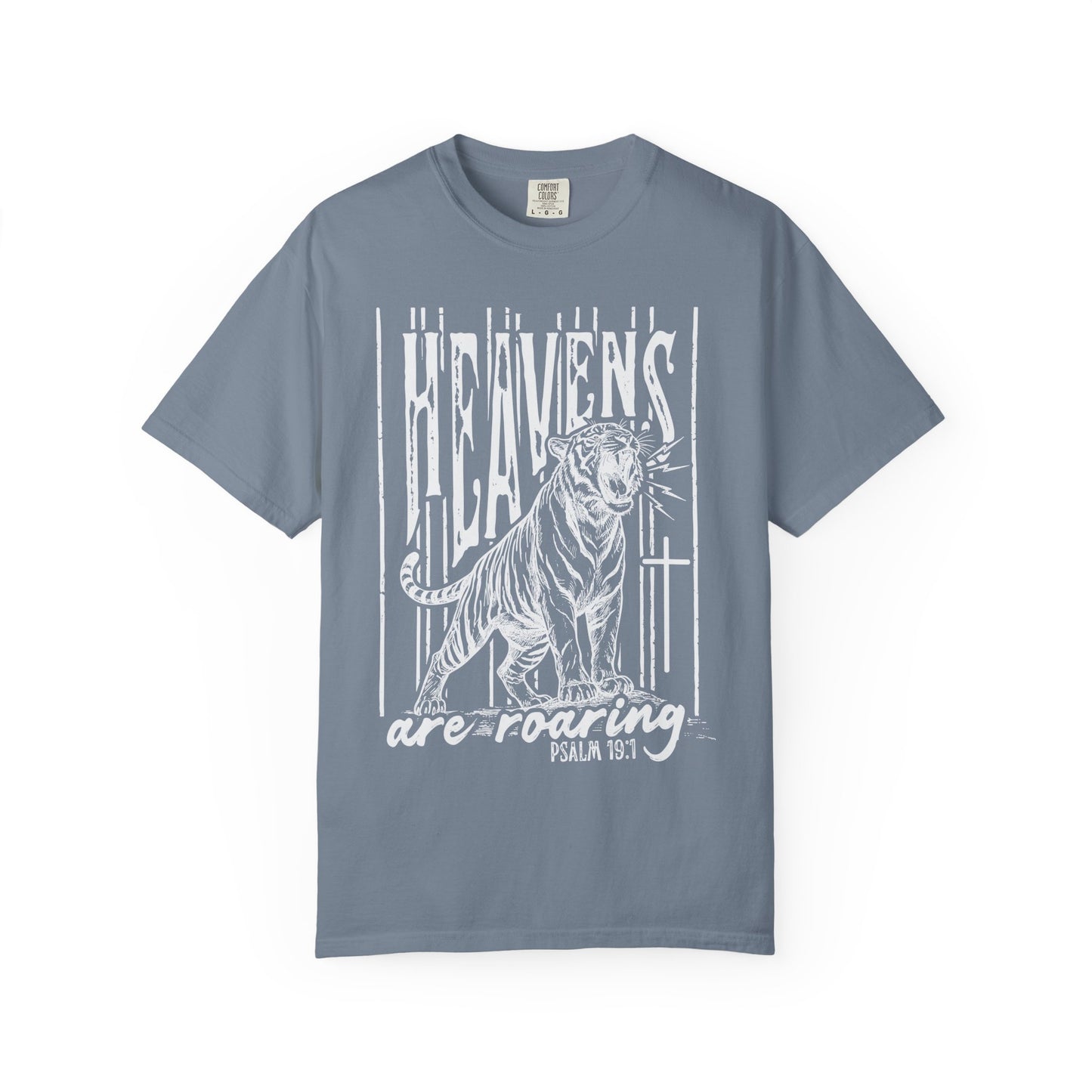 Heaven's Are Roaring Tiger Tee- Purple Writing