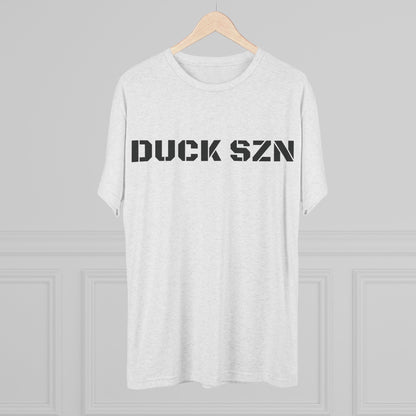 Duck SZN Tee — Camouflage Stamp Text Hunting Shirt for Duck Season