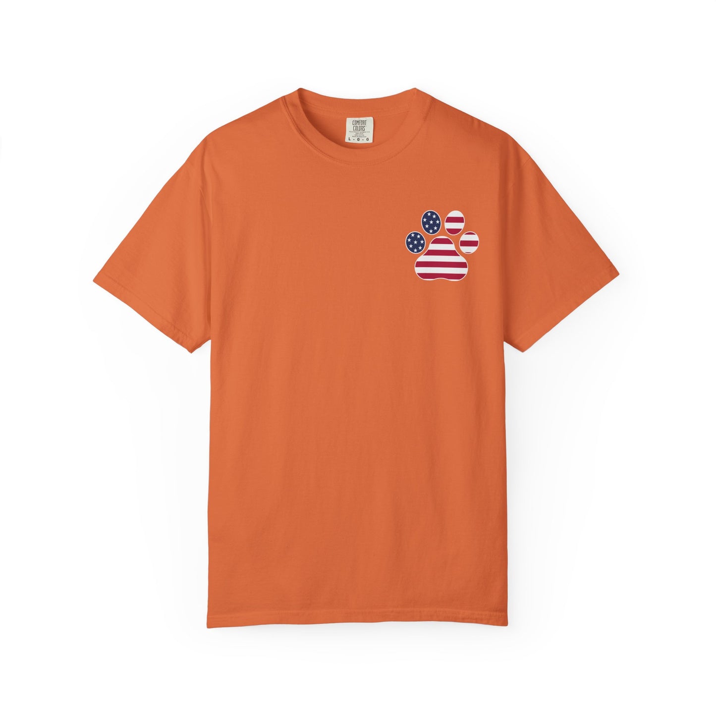 Patriotic Messy Bun T-Shirt — American Flag Bandana & Sunglasses