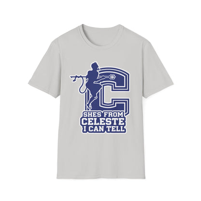 Celeste Cheer T-Shirt — "She's From Celeste I Can Tell" Graphic Tee