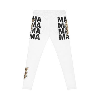 Mama Leopard Lightning Leggings — Women's Graphic Casual Leggings