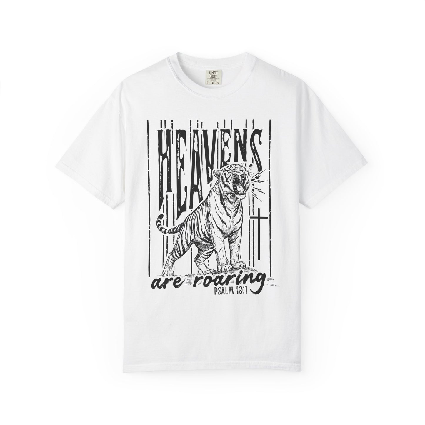 Heaven's Are Roaring Tiger Tee- Pink Writing