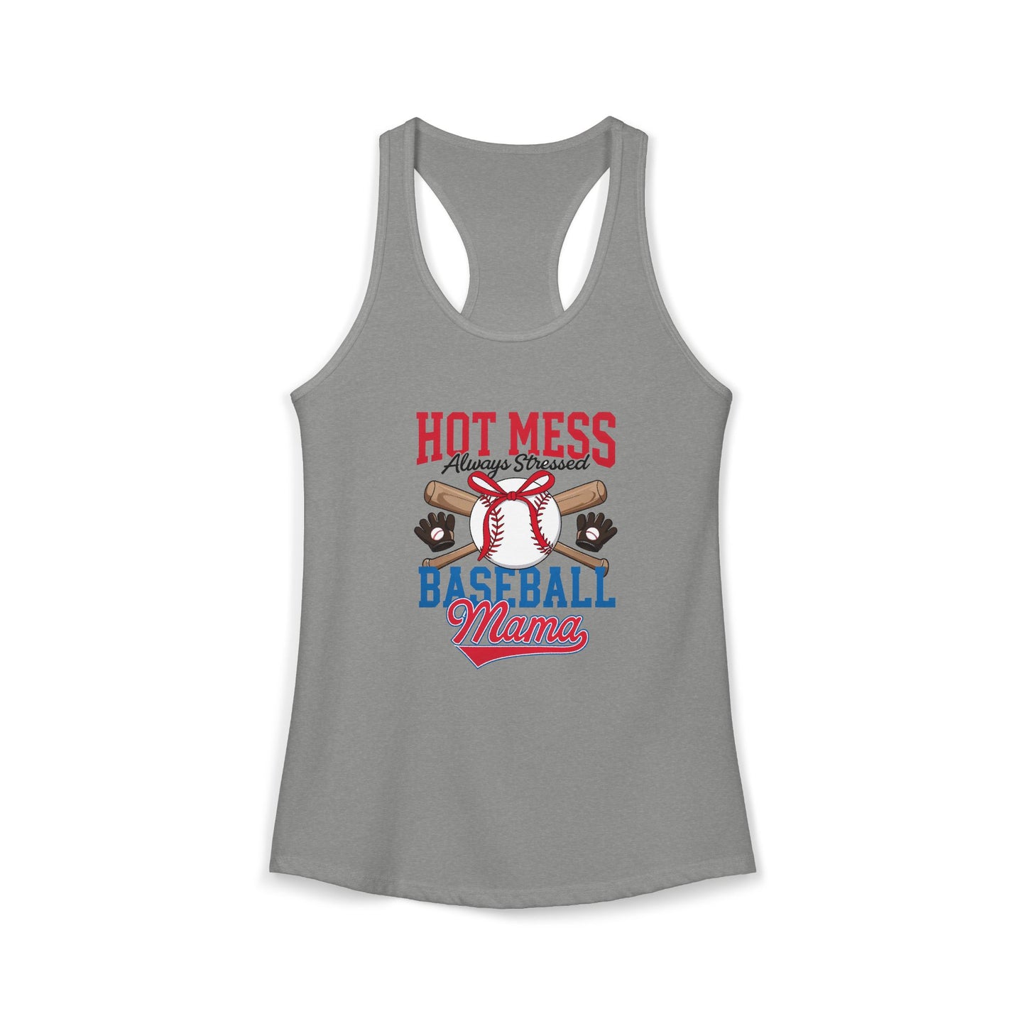 Hot Mess Baseball Mom Racerback Tank