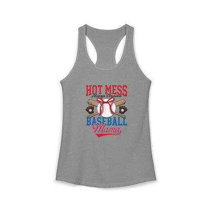 Hot Mess Baseball Mom Racerback Tank