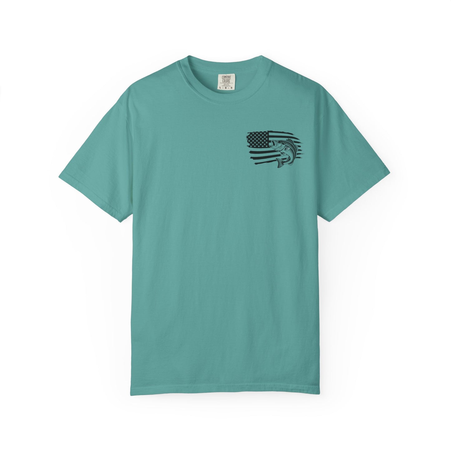Fishing Bass T-Shirt — American Flag Bass Graphic Tee