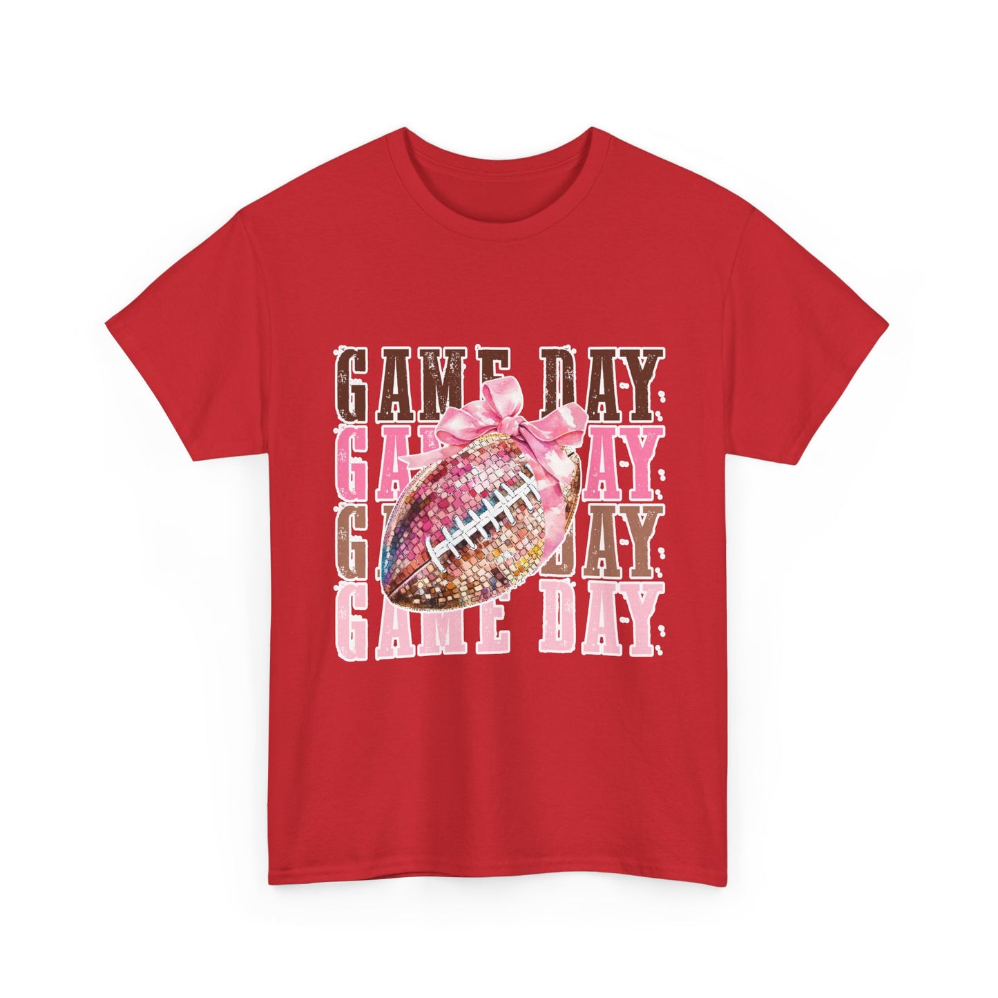 Game Day Pink Football Tee — Women's Cheer Football Shirt