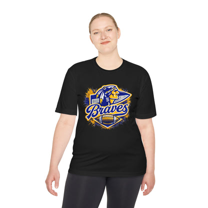 Braves Football Team Tee — Vintage Mascot Logo Moisture-Wicking Shirt