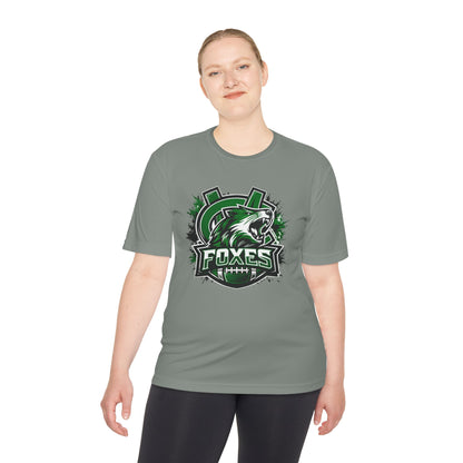 Foxes Sports Logo Tee — Green Grunge Football Team Shirt