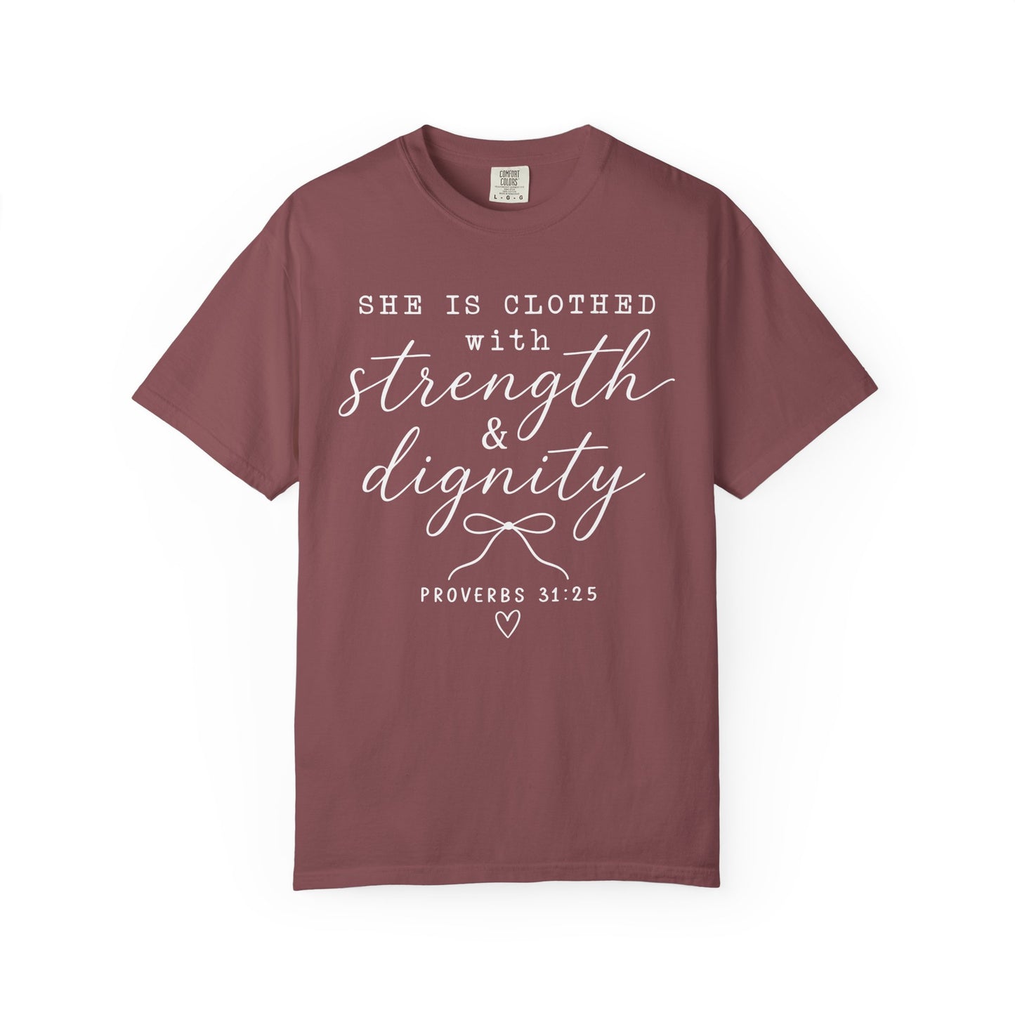 Clothed with Strength and Dignity - White Writing