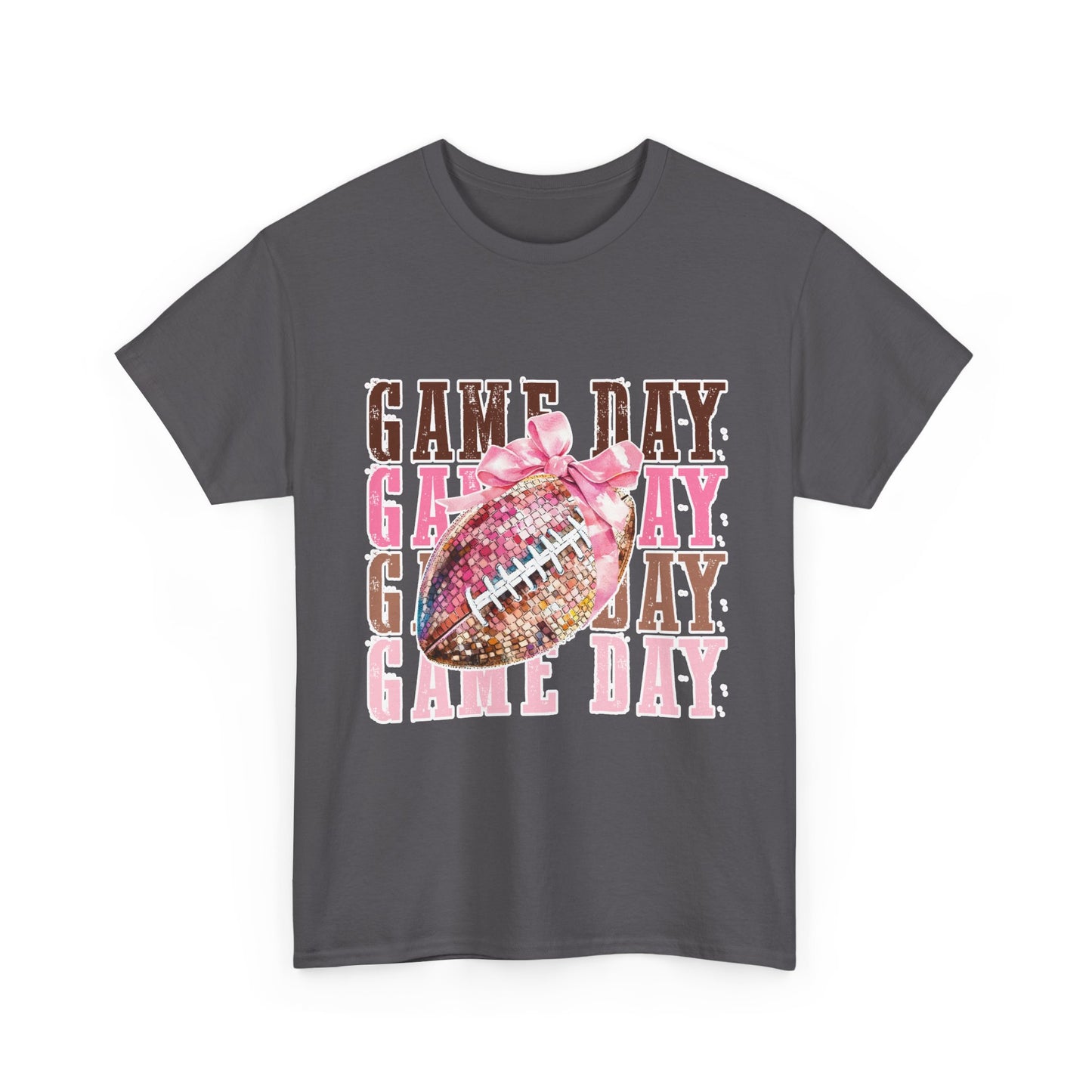 Game Day Pink Football Tee — Women's Cheer Football Shirt