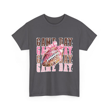 Game Day Pink Football Tee — Women's Cheer Football Shirt