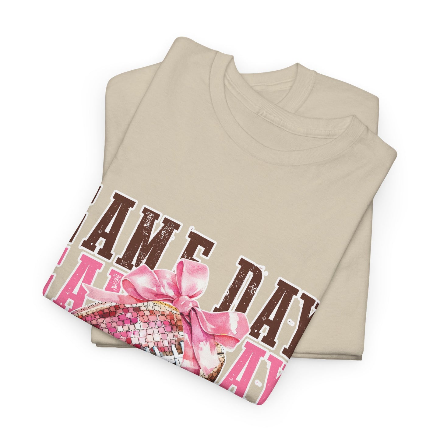 Game Day Pink Football Tee — Women's Cheer Football Shirt