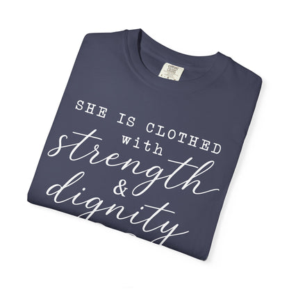 Clothed with Strength and Dignity - White Writing