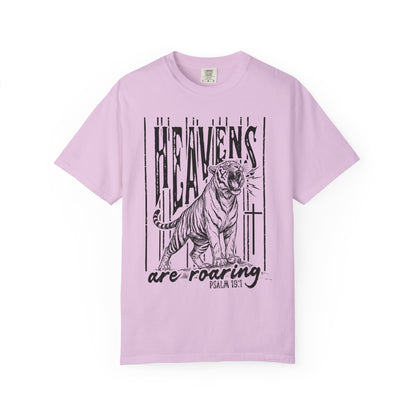 Heaven's Are Roaring Tiger Tee- Pink Writing