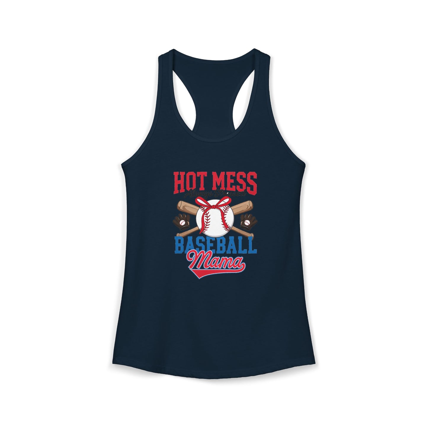 Hot Mess Baseball Mom Racerback Tank