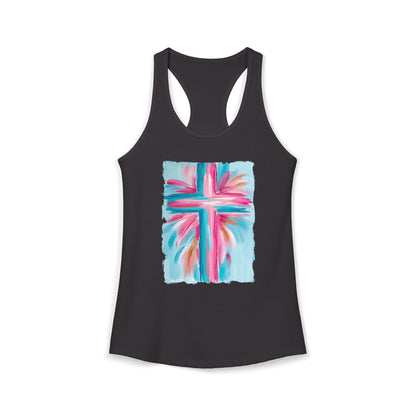 Watercolor Cross Racerback Tank