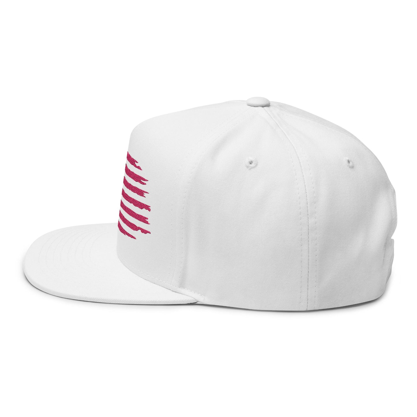 Embroidered USA Sketch Flag Flat Bill Cap