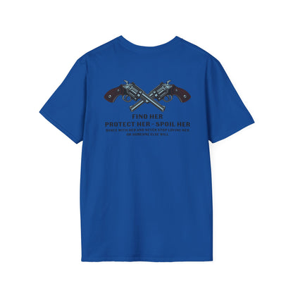 Mens Western Double Sided — "Find Her, Protect Her, Spoil Her"