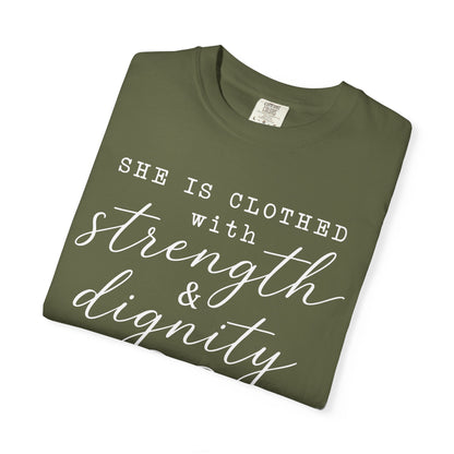 Clothed with Strength and Dignity - White Writing