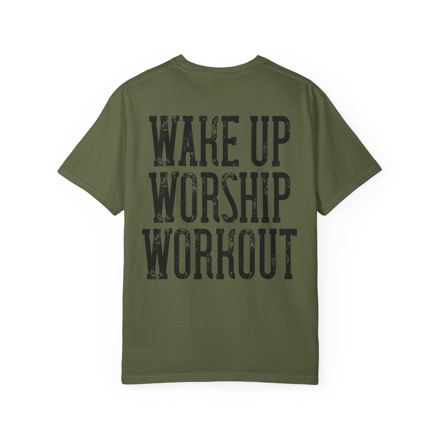 "Wake Up Worship Workout" Men's Tee - Front& Back