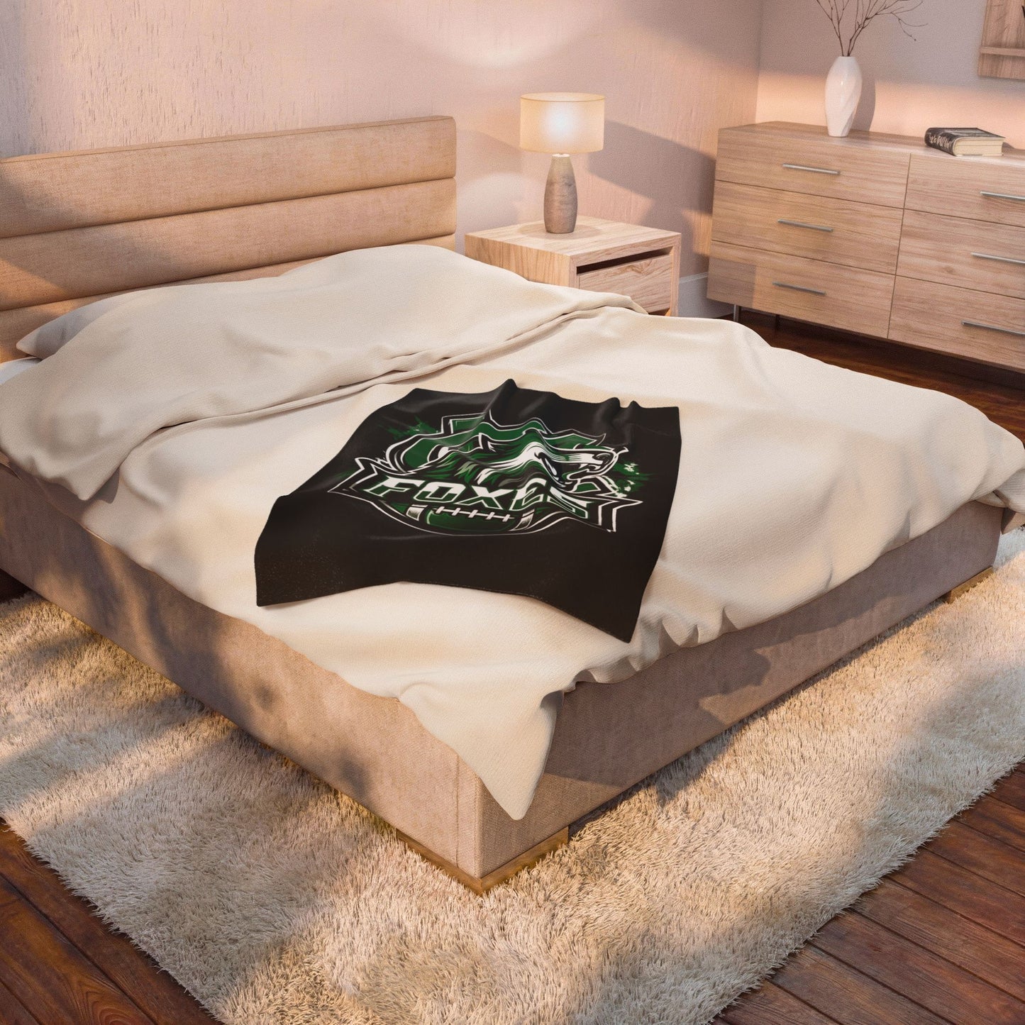 Foxes Football Velveteen Plush Blanket — Soft Team Logo Throw