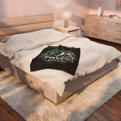 Foxes Football Velveteen Plush Blanket — Soft Team Logo Throw