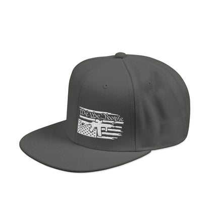 Embroidered Distressed Flag Snapback Hat