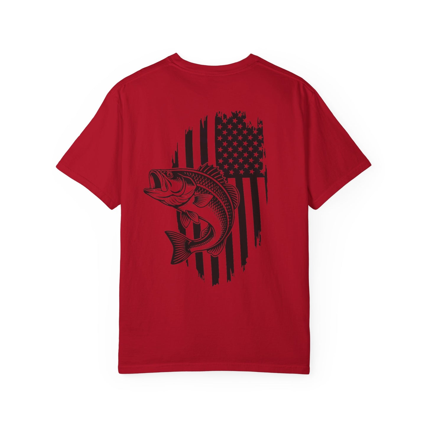 Fishing Bass T-Shirt — American Flag Bass Graphic Tee