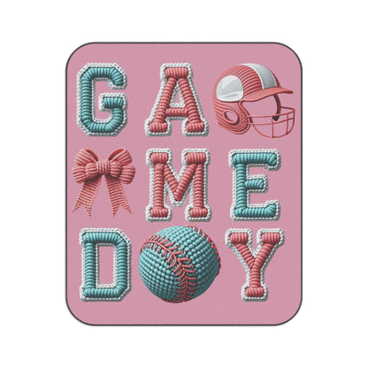 Game Day Picnic Blanket — Pink Softball & Helmet Outdoor Throw