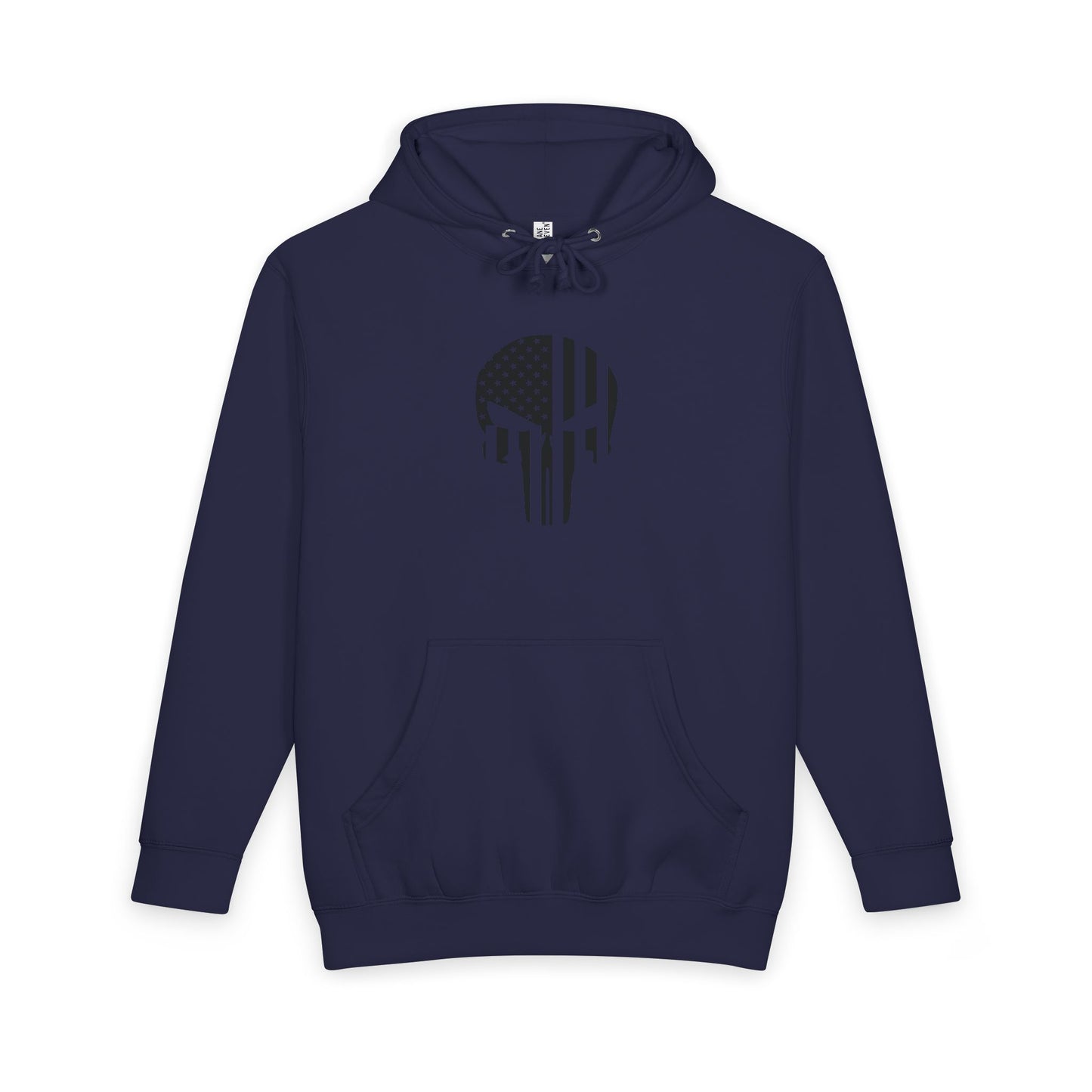 American Flag Skull Hoodie — Distressed Patriotic Pullover