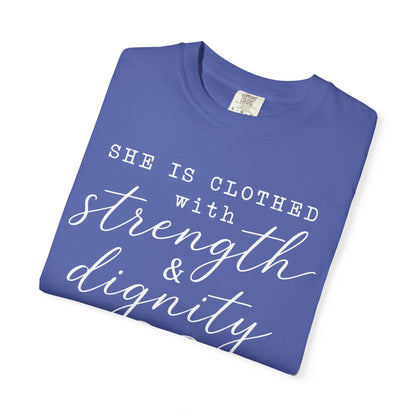 Clothed with Strength and Dignity - White Writing