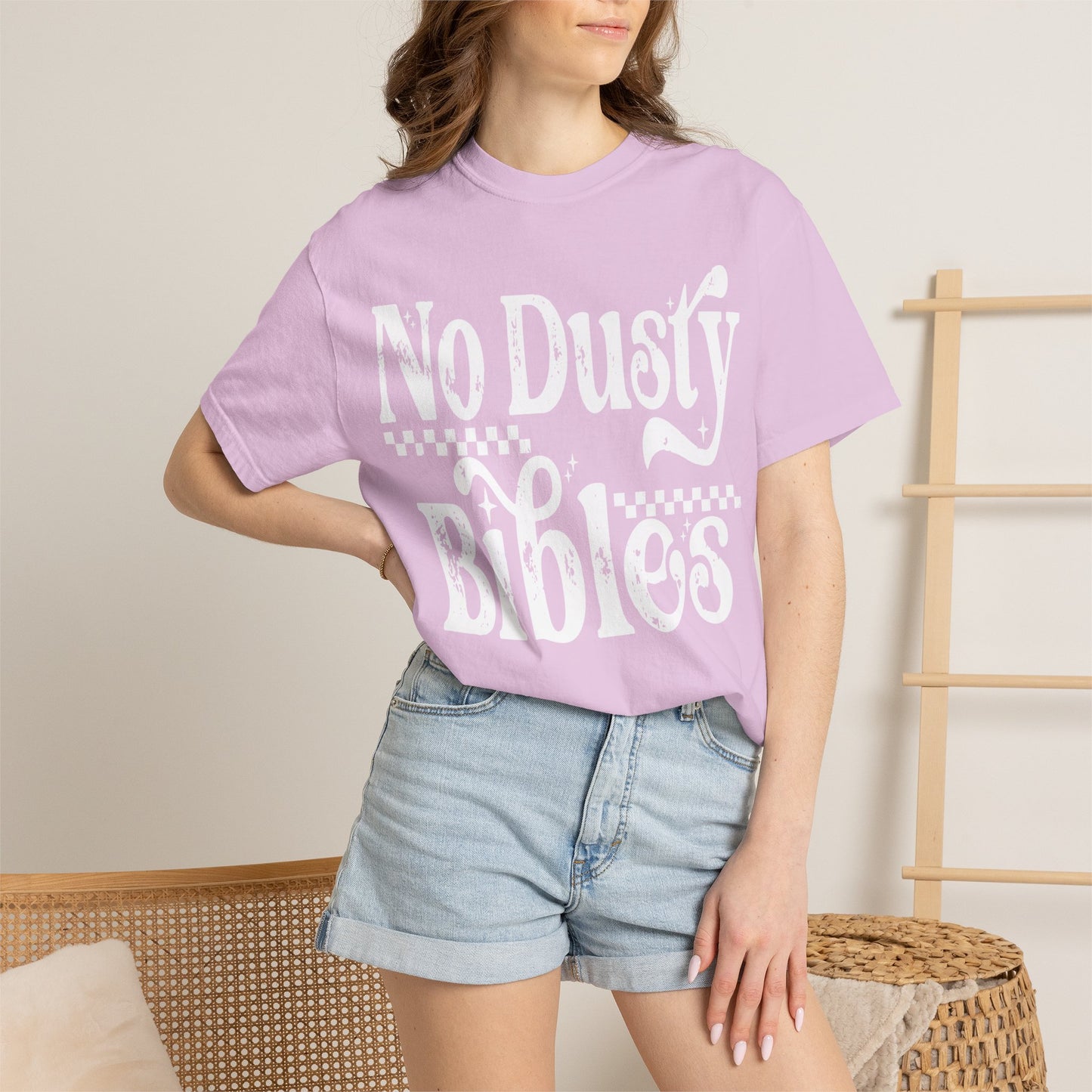 No Dusty Bibles Tee- White Writing