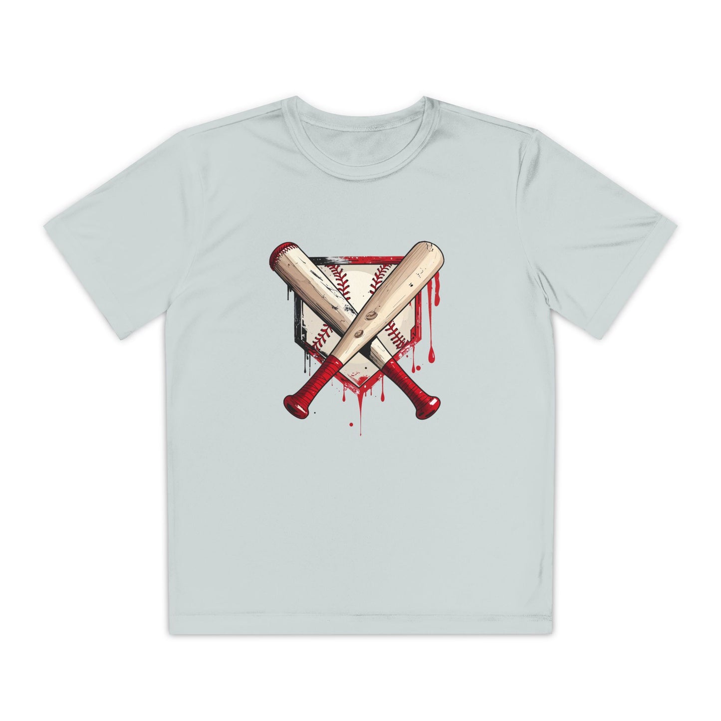 Youth Baseball Tee — Bloody Crossed Bats Graphic
