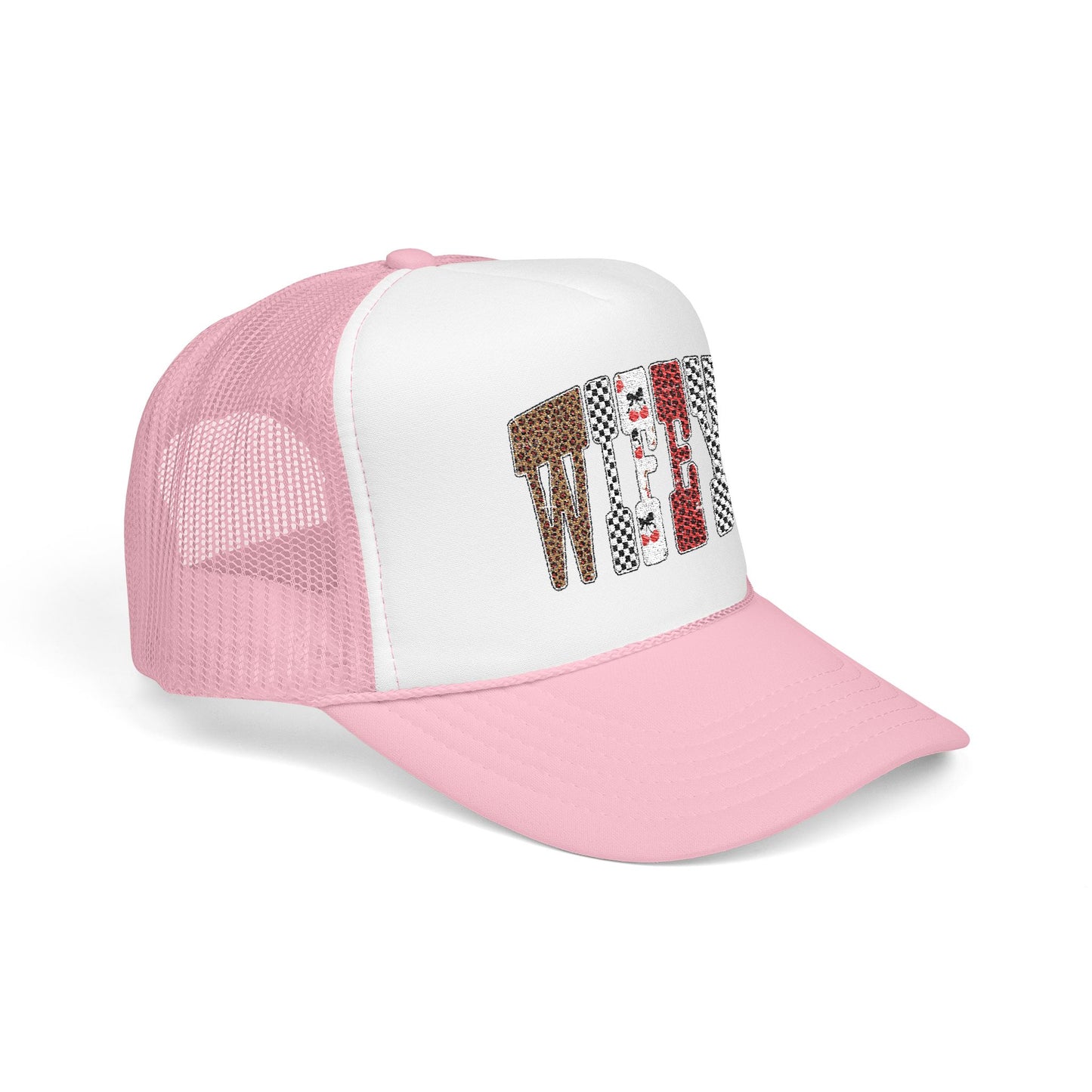 Wifey Sequin Patch Trucker Hat — Glam Mesh Foam Cap for Bride & Bachelorette