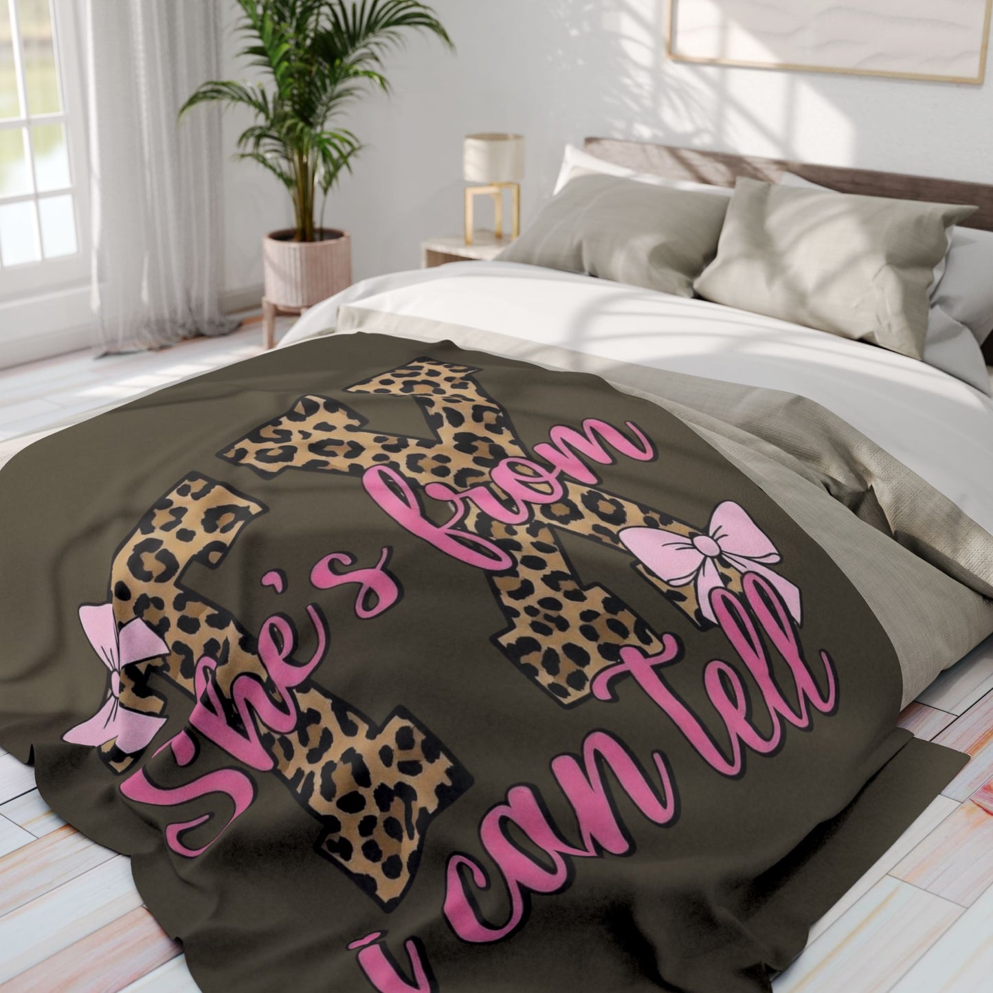 Leopard TX 'She's From I Can Tell' Fleece Blanket