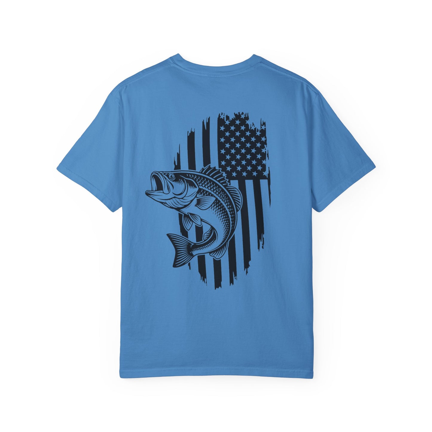 Fishing Bass T-Shirt — American Flag Bass Graphic Tee
