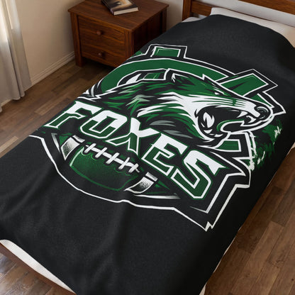 Foxes Football Velveteen Plush Blanket — Soft Team Logo Throw