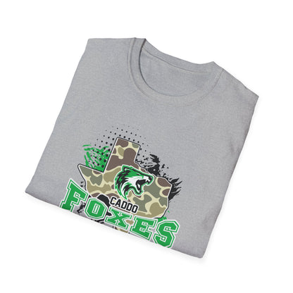 Caddo Foxes Camo State Graphic Tee