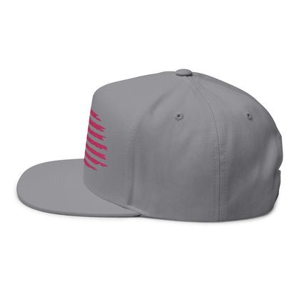 Embroidered USA Sketch Flag Flat Bill Cap