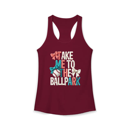 Take me to The Ballpark Racerback Tank
