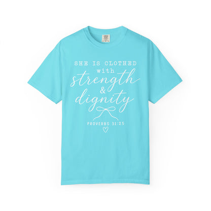 Clothed with Strength and Dignity - White Writing