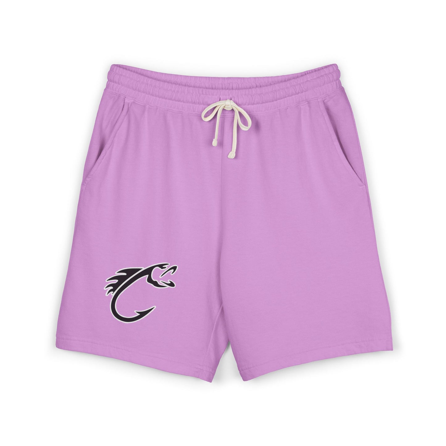 Lightweight Fleece Sweat Shorts with Fishing Hook Logo